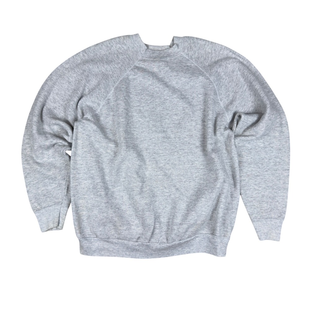 Vintage Tultex Raglan Sweatshirt Men's M Gray 80s USA Made Fleece Crewneck‎
